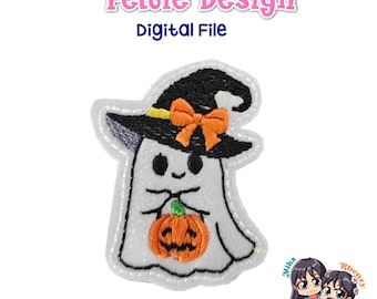 Ghost Witch Feltie Design Digitale Datei für Maschinenstickerei 2 Größen