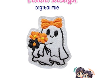 Geist mit Blumen Feltie Design Digitale Datei für Maschinenstickerei 2 Größen