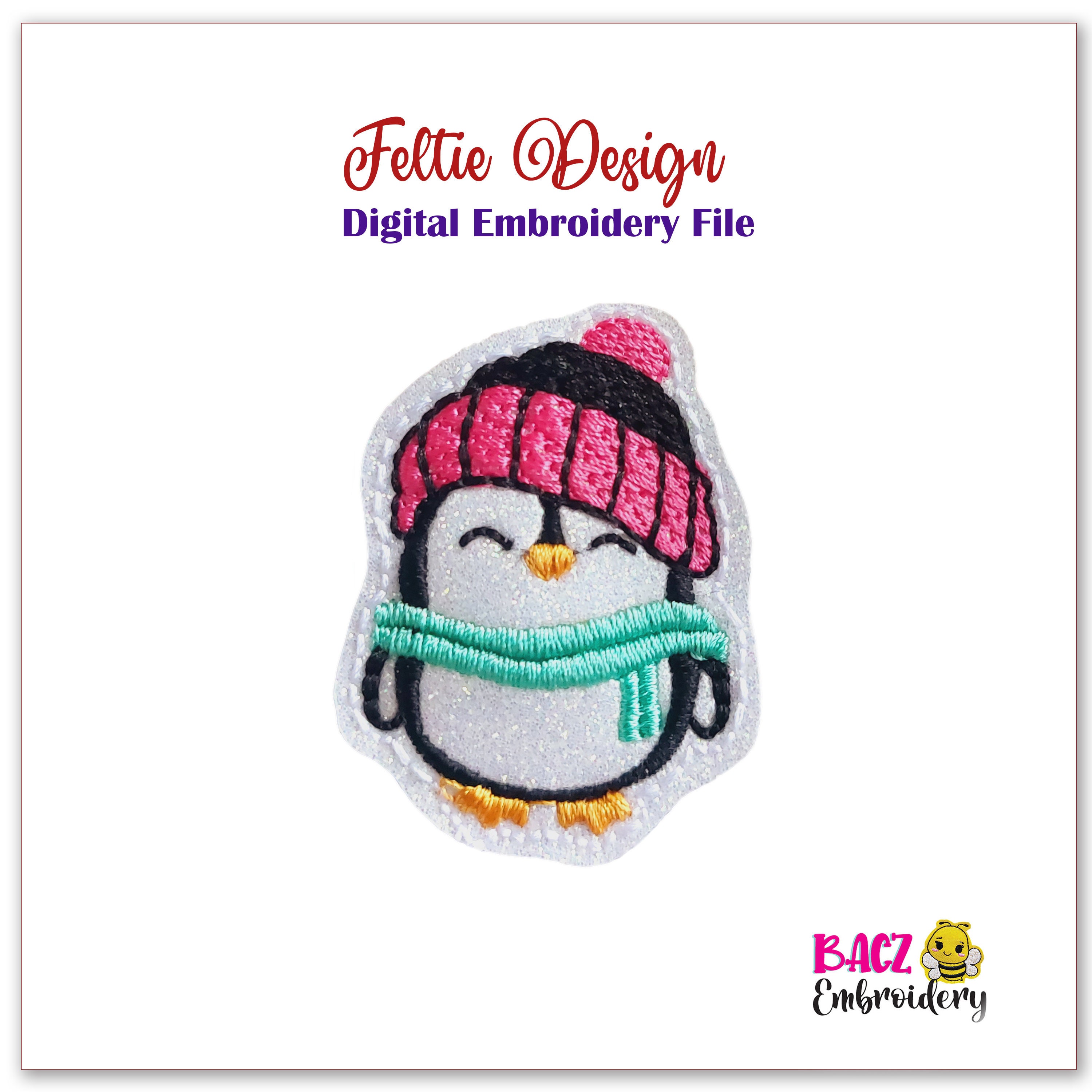 Penguin Feltie Design Digital File for Machine Embroidery 2 Sizes - Etsy