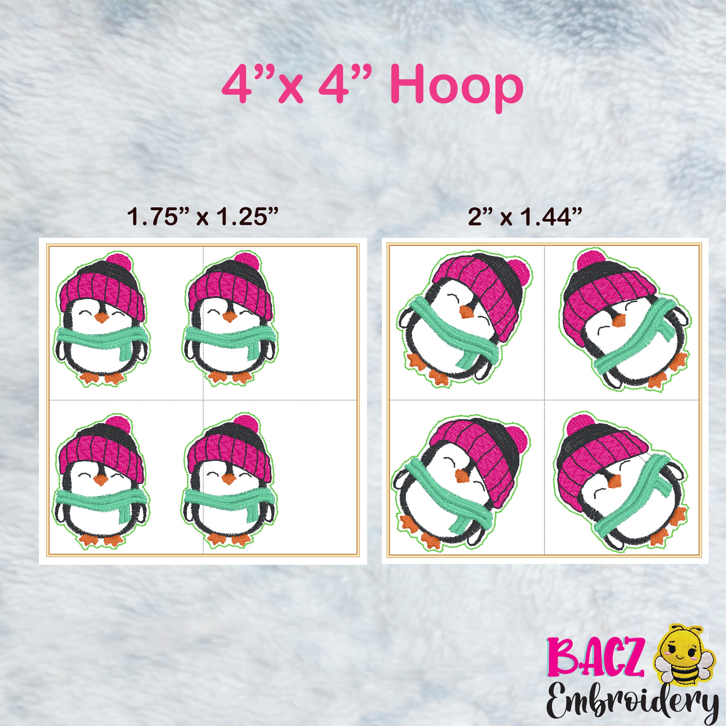 Penguin Feltie Design Digital File for Machine Embroidery 2 Sizes - Etsy