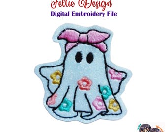 Girly Ghost Feltie Design Digitale Datei für Maschinenstickerei 2 Größen