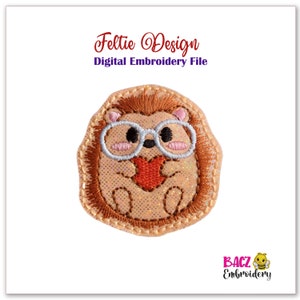 Hedgehog Feltie Design Digital File For Machine Embroidery  2 Sizes