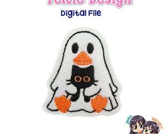 Geist Ente Feltie Design Digitale Datei für Maschinenstickerei 2 Größen