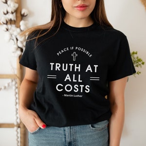 Peace if Possible shirt, bible verse shirt, Martin Luther, theology shirt, Christian Apparel, Gift for Christian, Reformation Tshirt