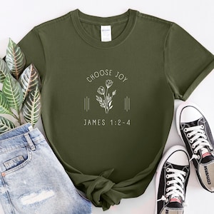Scegli camicia gioia, versetto della Bibbia, biblico, teologia, maglietta cristiana, maglietta fede, maglietta chiesa, abbigliamento cristiano, maglietta Gesù, estetica