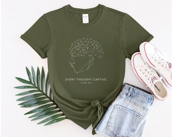 Every Thought Captive Shirt, Bible Verse, Biblical, Theology, Christian, Faith, Jesus, Scripture Tshirt
