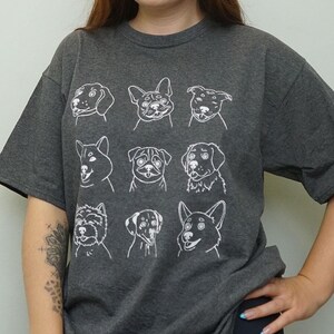 Grey oversized t-shirt with multiple dogs print