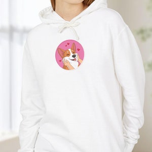 Cute corgi Unisex Lightweight Hooded Sweatshirt