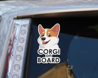 Car sticker Corgi on board, dog on board bumper sticker