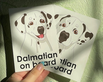 Adesivo Per Auto Dalmata 'On Board' - Decalcomania In Vinile Per Cane, Proprietario, Regalo Per Amanti Degli Animali