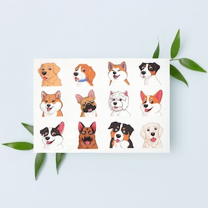 Vinyl dog themed sticker pack 12 different dogs