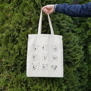 Handbemalter Jutebeutel mit Hunden