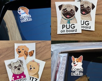 Custom car sticker Dog on board with YOUR DOG!