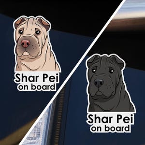 Car sticker Shar Pei on board, dog on board bumper sticker