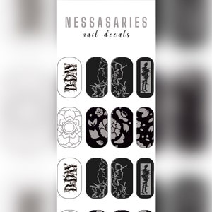 BTS agust d - D-DAY waterslide nail decals - Min Yoongi - concert tour nails - suga bias - lotus - guitar pick - agust d microphone pattern