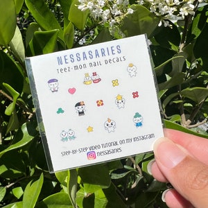 Ateez nail decals - atiny teezmon nail art - teez-mon decals - k-pop nails
