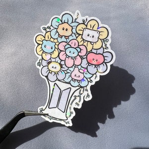 BTS flower sticker - mother’s day - BTS army mom - Koya Rj Shooky Mang Chimmy Tata Cooky - bt21 minini flowers - k-pop sticker - bangtan