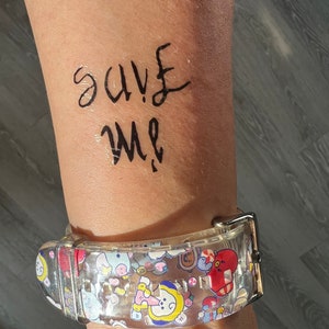 BTS temporary tattoo - Save me I’m fine temp tattoo - bangtan Bts lyric script tat