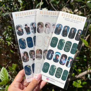Bts Jungkook - Golden OPAQUE waterslide nail decals NOT TRANSPARENT - Jk - Shine Substance Solid album - concert nails - tour - bangtan nail