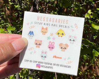 Stray kids nail decals - stay nail art - Skzoo decals - k-pop nails - stray kidz concert - skz