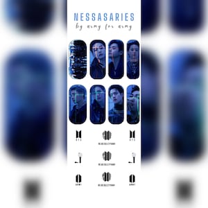 BTS waterslide decal nails - nail art - K-pop nails - Bts proof