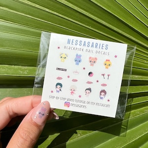 Blackpink nail decals - black pink nail art - born pink tour decals - k-pop nails