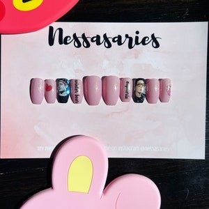 BTS nails - jungkook and taehyung - press on nails - JK / V nail art - K-pop nail