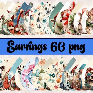 Christmas Teardrop Earrings Png, Christmas Earrings Sublimation Design, Earring Teardrop Png, Christmas Earring Png