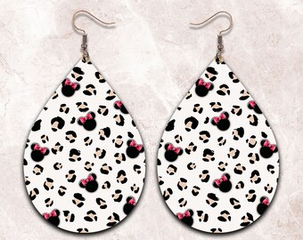 Earring Designs Minnie Sublimation Earring Png Leopard Print, Sublimation Design Download, Earring Blank Designs
