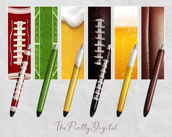 Football Pen Wrap Bundle, Wraps Waterslide Pen Wraps, Pen Wrap