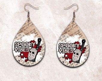 Halloween Teardrop Earring Png, Horror Earring Png, Sublimation Earring Designs, Earring Png for Sublimation