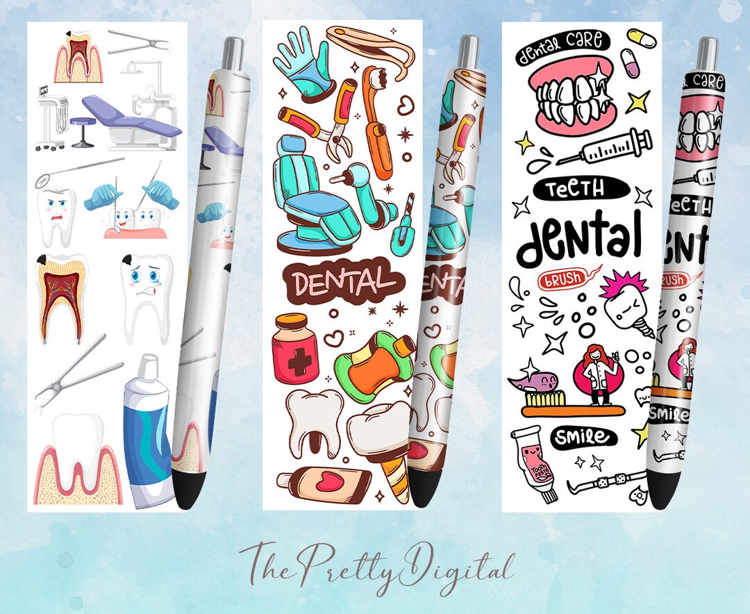 Dental Pen Wrap, Dental Hygienist Pen Wrap, Epoxy Pen Wraps PNG Etsy