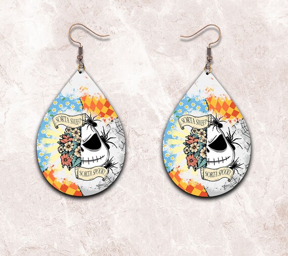 Teardrop Earring Png, Sorta Sweet Sorta Spooky Png, Earring Png Sublimation, Halloween Png, Digital File