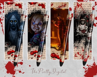 Halloween Pen Wrap Bundle, Wraps Waterslide Pen Wraps, Horror Pen Wrap