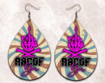 abcdef you Png Earring Sublimation File, Anti Valentine Earring Png, Sublimation Earring Designs Template, Instant Digital Download