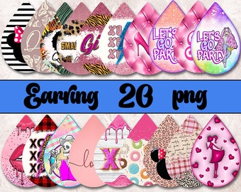 Teardrop Earrings Png, Sublimation Earring Designs, Teardrop Earring Bundle