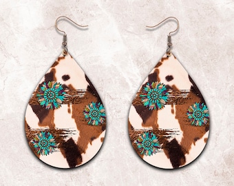 Sunflower Teardrop Earring Png, Leopard Print Sublimation Earring, Tye Dye Earring Sublimation Designs Png, Digital Download