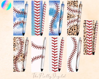 Baseball Pen Wrap Bundle, Wraps Waterslide Pen Wraps