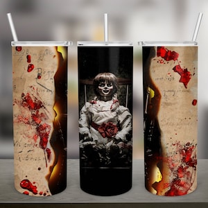Horror Tumbler Wrap 20oz Horror Movie Skinny Tumbler Wraps Halloween Tumbler Sublimation Designs