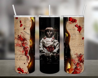 Horror Tumbler Wrap 20oz Horror Movie Skinny Tumbler Wraps Halloween Tumbler Sublimation Designs