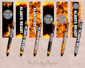 Firefighter Pen Wrap Bundle, Wraps Waterslide Pen Wraps, Pen Wrap