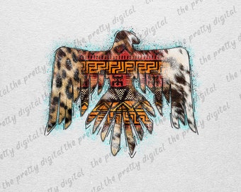 Thunderbird PNG Sublimation Designs, Western Sublimation, Aztec Bird Png, Thunderbird Png, Cowhide Thunderbird Png
