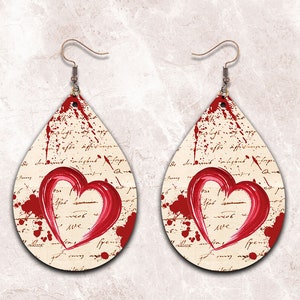 Valentines Day Earring Png, Heart Sublimation Designs, Earring Template Png, Instant Download, Digital File