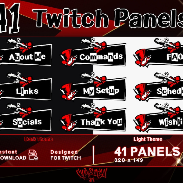 Persona 5 Inspired Twitch Panels