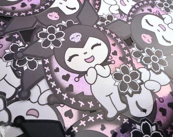Devil White Rabbit Kuro Inspired High Quality Holo Pixie Dust Sticker