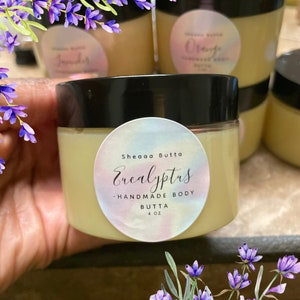 Manteca de karité orgánica de lavanda 4oz, humectante de manteca de karité, loción de manteca de karité