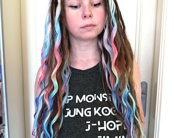Hair Accessories, Dreads Falls, Festival Hair Extensions, Curly Synthetic Dreadlocks
