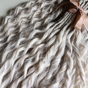 Synthetic Curly Dreads Double Ended/ Distressed Boho Goddess Faux Curly Locs/ Platinum Dreadlock Extensions