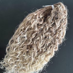 Natural Look Synthetic Brown to Blonde Dreadlock Extensions Double Ended, Blonde Long Curly Dreads, Boho Crochet Goddess Locs