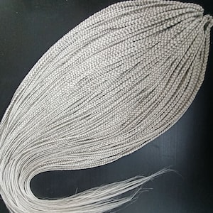 Trenzas sintéticas lisas de platino DE SE, extensiones de trenzas largas de color rubio ceniza para atuendos de Burning Man, trenzas plateadas preenrolladas temporales para fiestas rave